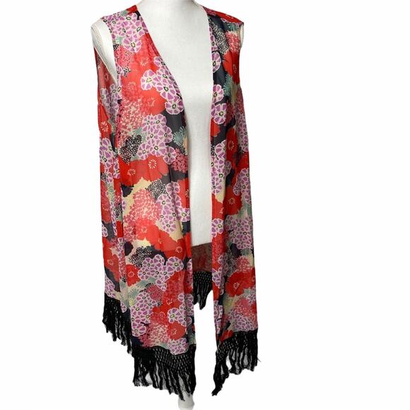 Avenue Flower Multicolor Print Women Plus Cardigan Size 22/24 3X BRAND NEW - Picture 2 of 4